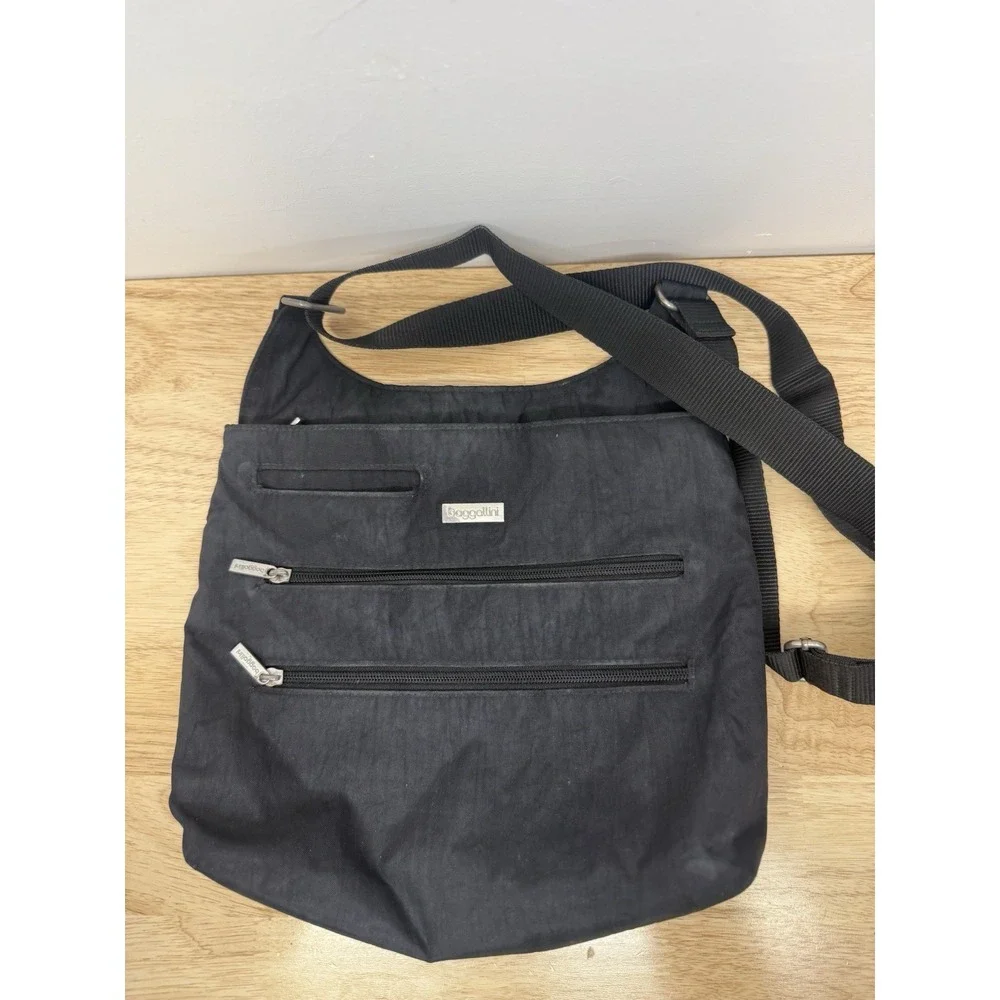 Baggallini‎ Black Leopard Print Crossbody Shoulder Bag Organizer #29